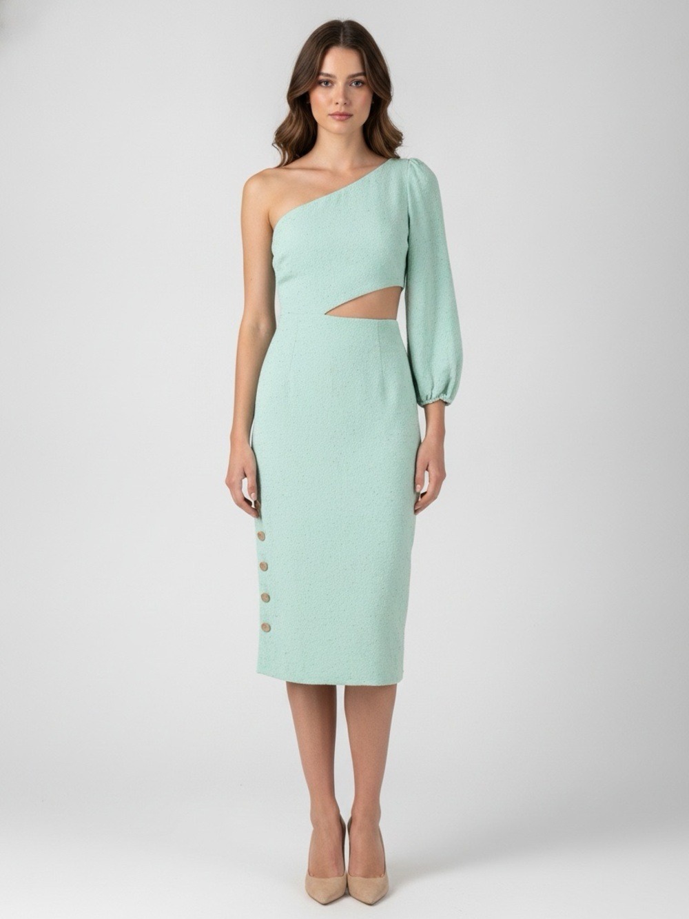Urban Outfitters One Shoulder Cutout Midi Dress Size XS